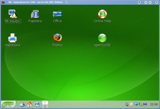 freeNX (pantallazo de ejecución)